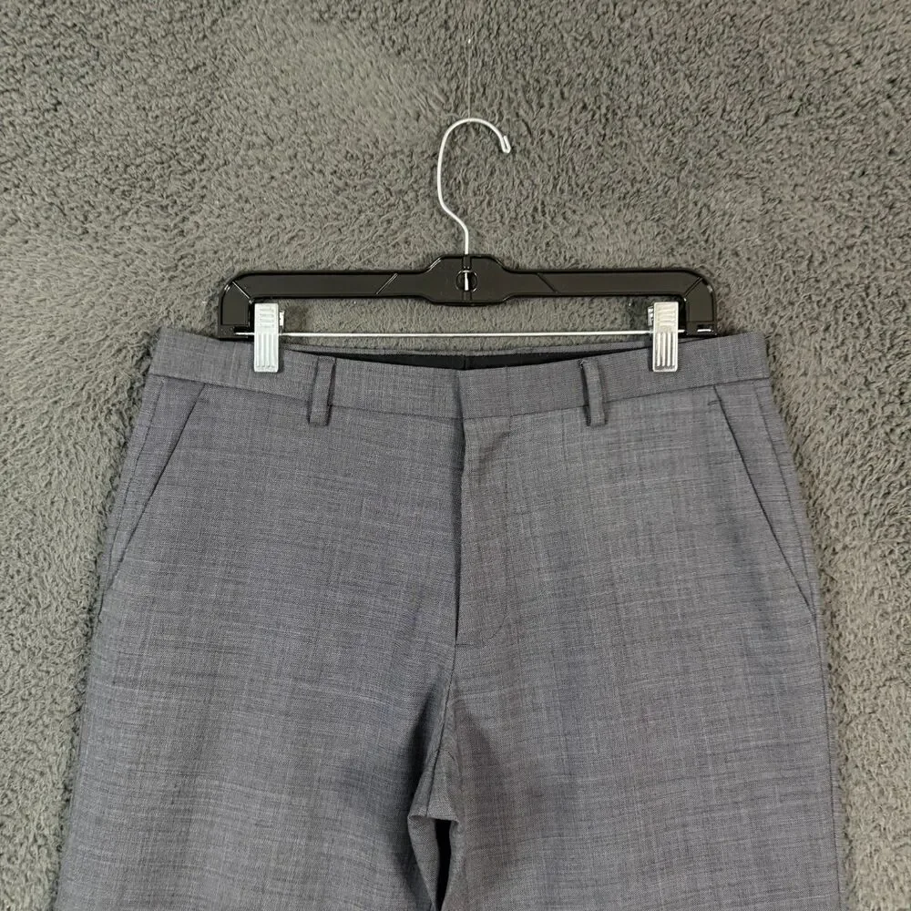 J Crew Dress Pants Mens 32x34 Gray Ludlow Slim Fit Four Season Wool Stretch